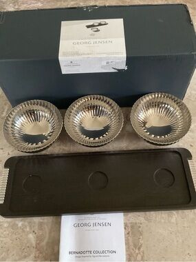 Bernadetto Georg Jensen Silver Fluted Serving Bowls Trio